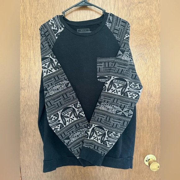 21 Men Shirt Small Black XL Tapestry Shoulders pocket Tee Streetwear - Picture 3 of 5